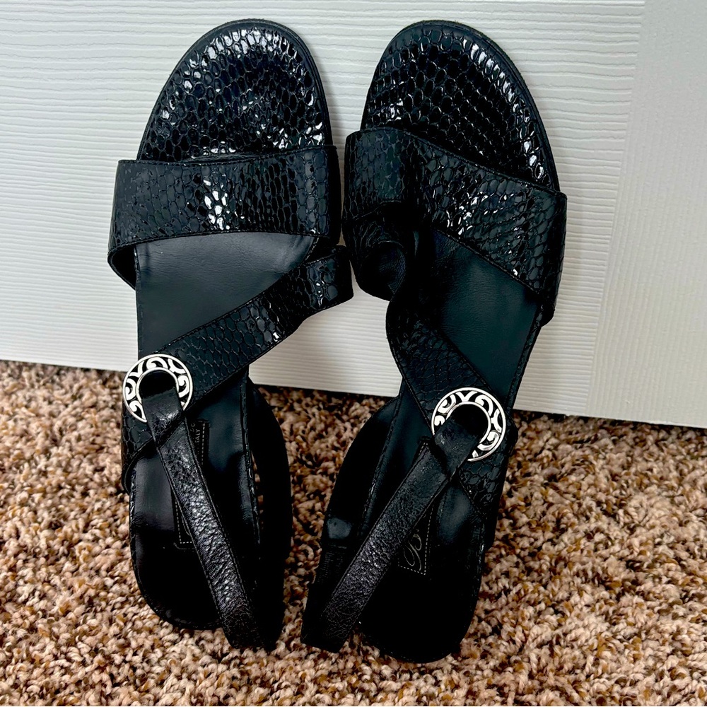 Brighton sandals. Size 9. Black alligator